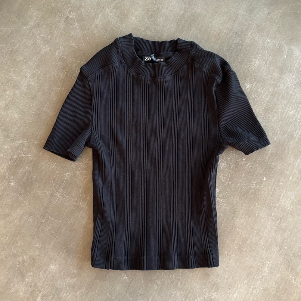 Zara Black Short Sleeve Top